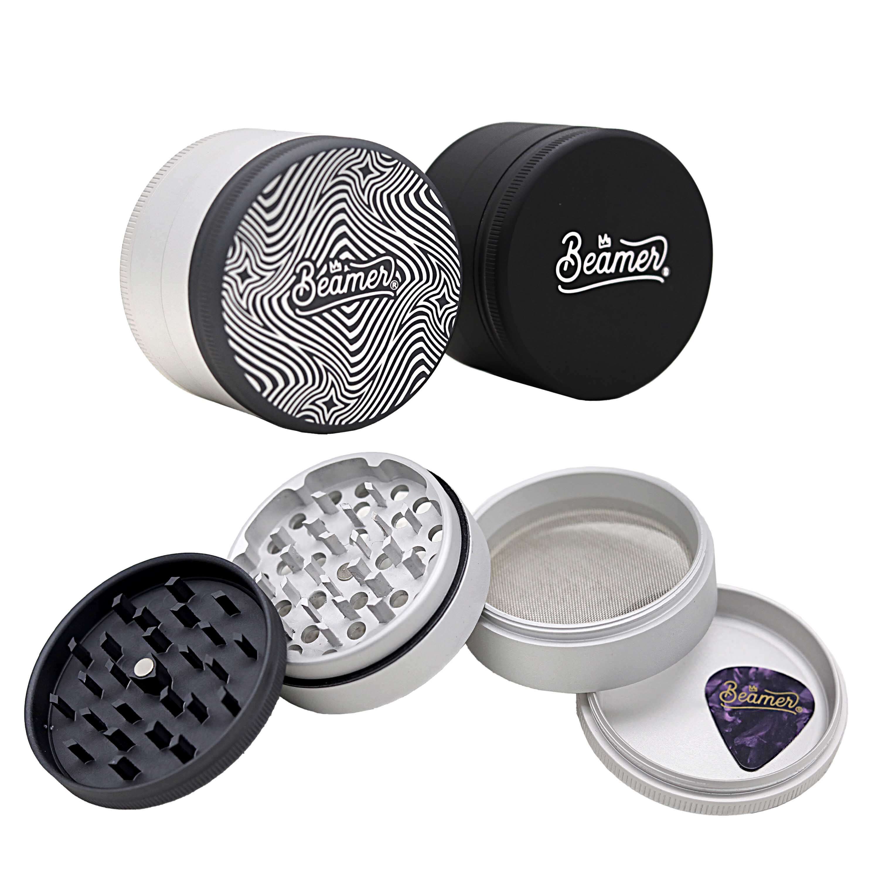 Beamer Aircraft Grade With Extended Middle Chamber 4 Part Grinder | 63mm | Assorted Design product image